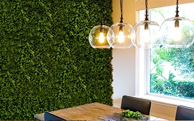Jade artificial living wall installed